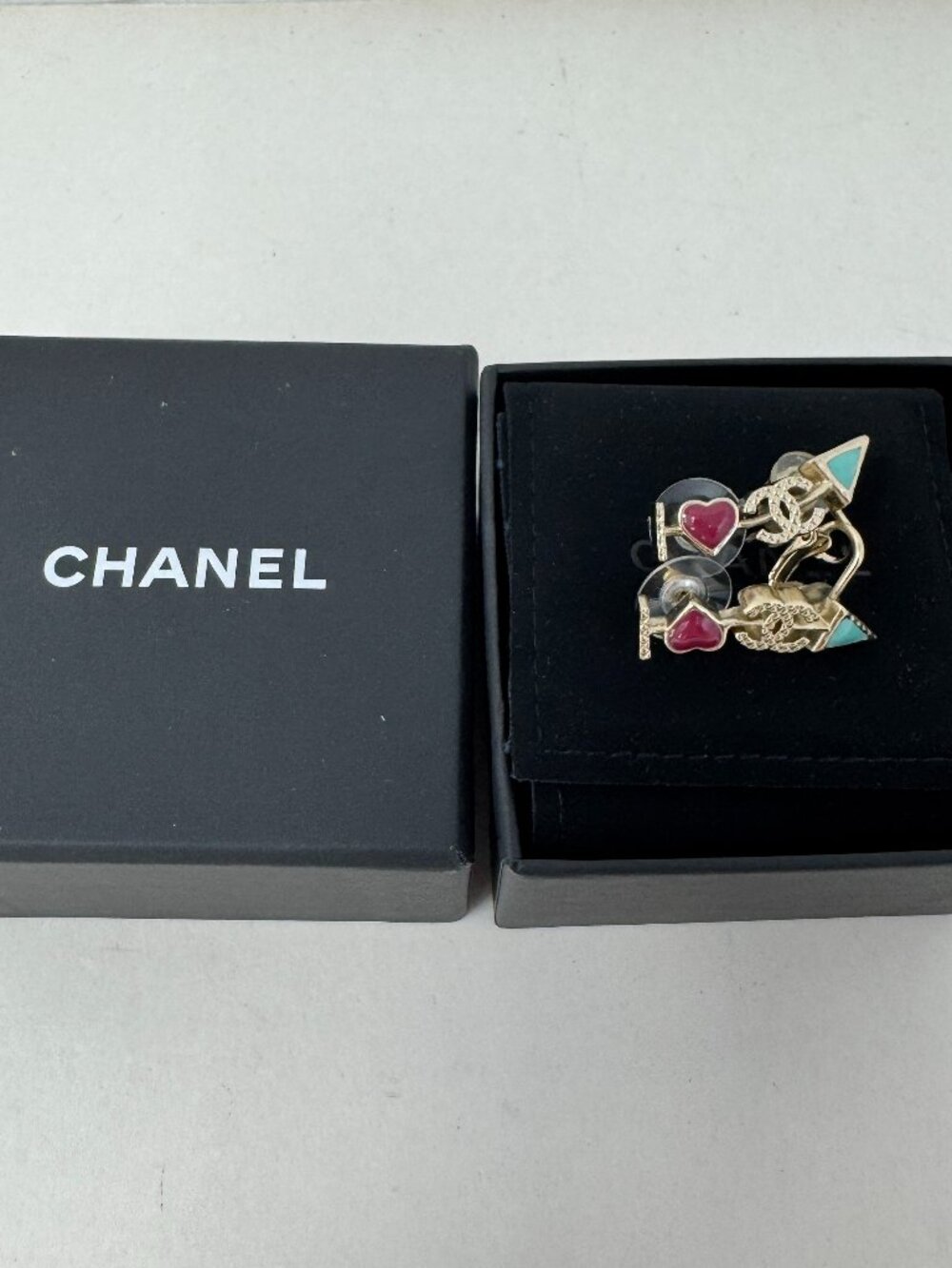 Chanel Gold CC Ear Climbers Earrings